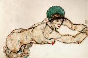 Egon Schiele Female Nude to the Right Sweden oil painting artist